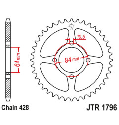 JT ZĘBATKA TYLNA 4467 51 SUZUKI RV 125 VAN VAN '03-16' (446751JT) (ŁAŃC.520)