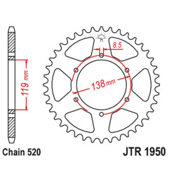 JT ZĘBATKA TYLNA 213 48 HUSABERG FC/FE/MX 350/400/499/501/600 '92-99' (21348JT) (ŁAŃC520)
