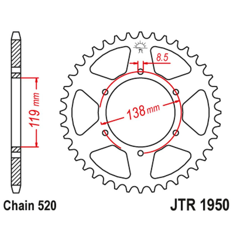 JT ZĘBATKA TYLNA 213 48 HUSABERG FC/FE/MX 350/400/499/501/600 '92-99' (21348JT) (ŁAŃC520) JT ZĘBATKA TYLNA 213 48 HUSABERG FC/FE/MX 350/400/499/501/600 '92-99' (21348JT) (ŁAŃC520)