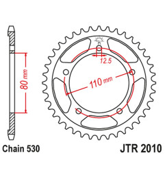 JT ZĘBATKA TYLNA 334 42 TRIUMPH 750/900/955/1000/1200 TROPHY/DAYTONA/SPRINT/TIGER/TRIDENT '91-03' (33442JT) (ŁAŃC.530)