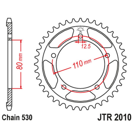 JT ZĘBATKA TYLNA 334 42 TRIUMPH 750/900/955/1000/1200 TROPHY/DAYTONA/SPRINT/TIGER/TRIDENT '91-03' (33442JT) (ŁAŃC.530)