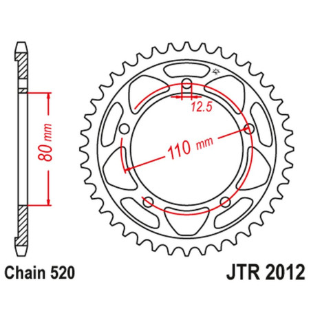 JT ZĘBATKA TYLNA 4350 42 TRIUMPH 865 AMERICA/AMERICA LT/SPEEDMASTER '14-17' (435042JT) (ŁAŃC520)