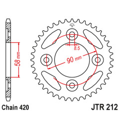 JT ZĘBATKA TYLNA 4462 35 HONDA ANF 125 INNOVA '03-'12 (JC37) (JTR212.35) (ŁAŃC. 420)