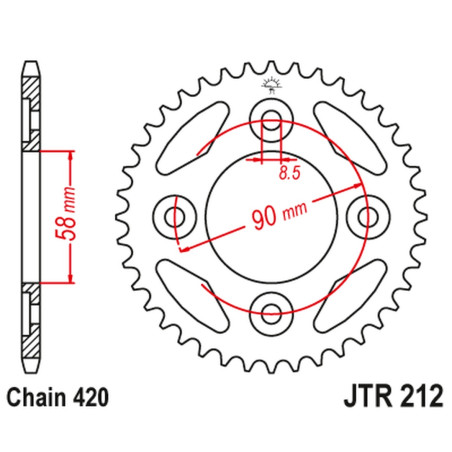 JT ZĘBATKA TYLNA 4462 35 HONDA ANF 125 INNOVA '03-'12 (JC37) (JTR212.35) (ŁAŃC. 420)