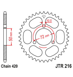 JT ZĘBATKA TYLNA 251 45 HONDA NSR 50/75 '89-'93 (25145JT) (ŁAŃC. 420)