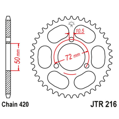 JT ZĘBATKA TYLNA 251 45 HONDA NSR 50/75 '89-'93 (25145JT) (ŁAŃC. 420)