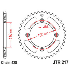 JT ZĘBATKA TYLNA 249 49 HONDA CR80 '86-02', CR85 '03-07' (24949JT) (ŁAŃC.428)