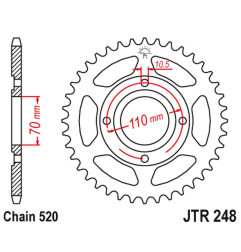 JT ZĘBATKA TYLNA 281 44 HONDA CB 250 RSA '80-83' (28144JT) (ŁAŃC520)