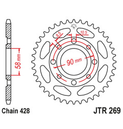 JT ZĘBATKA TYLNA 269 36 HONDA CG 125 '02-'05, CM 125 '82-'97, CB 125T '82-'88, DAELIM VC 125 '96-'99 (26936JT)