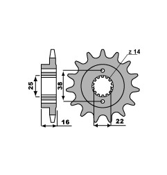 PBR PROMOCJA ZĘBATKA PRZEDNIA 2075 15 18NC DUCATI 748 STRADA 95-02 (-1) (ŁAŃC. 520) (MADE IN ITALY)