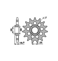 PBR ZĘBATKA PRZEDNIA 2078 15 18NC APRILIA TUONO 1000R 06-08 (JTF704.15) (TYLKO PBR) (ŁAŃC. 525) (MADE IN ITALY)