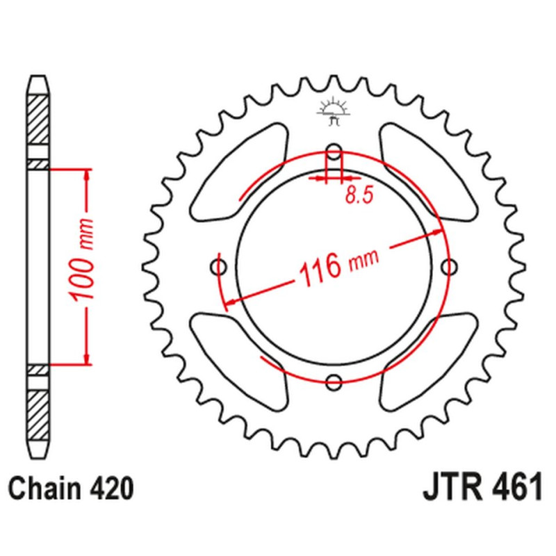 JT ZĘBATKA TYLNA 467 47 KAWASAKI KX 80/85 '86-'17 (46747JT) (ŁAŃC. 420) JT ZĘBATKA TYLNA 467 47 KAWASAKI KX 80/85 '86-'17 (46747JT) (ŁAŃC. 420)