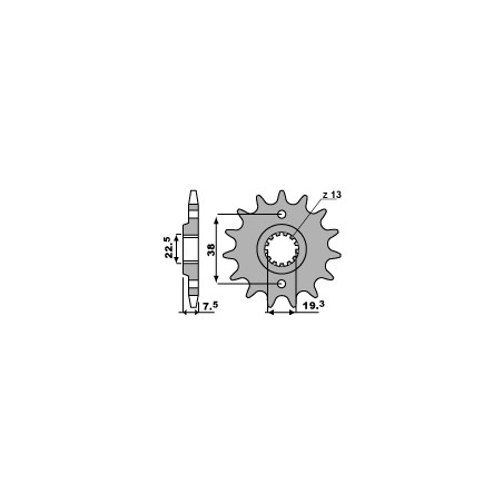 PBR ZĘBATKA PRZEDNIA 2116 13 18NC SUZUKI LTR 450 '06-'12, LTZ 400 '03-'13, RMX 450 '10-'13, KAWASAKI KFX 400