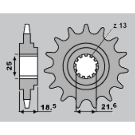 CHT WYPRZEDAŻ ZĘBATKA PRZEDNIA 2119 14 (A4254065141) KAWASAKI Z750/Z800