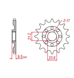 GROSSKOPF WYPRZEDAŻ ZĘBATKA PRZEDNIA 2133 14 SUZUKI RMZ 450 '05-'12, RMX 450 '10-'19 (JTF1441.14)