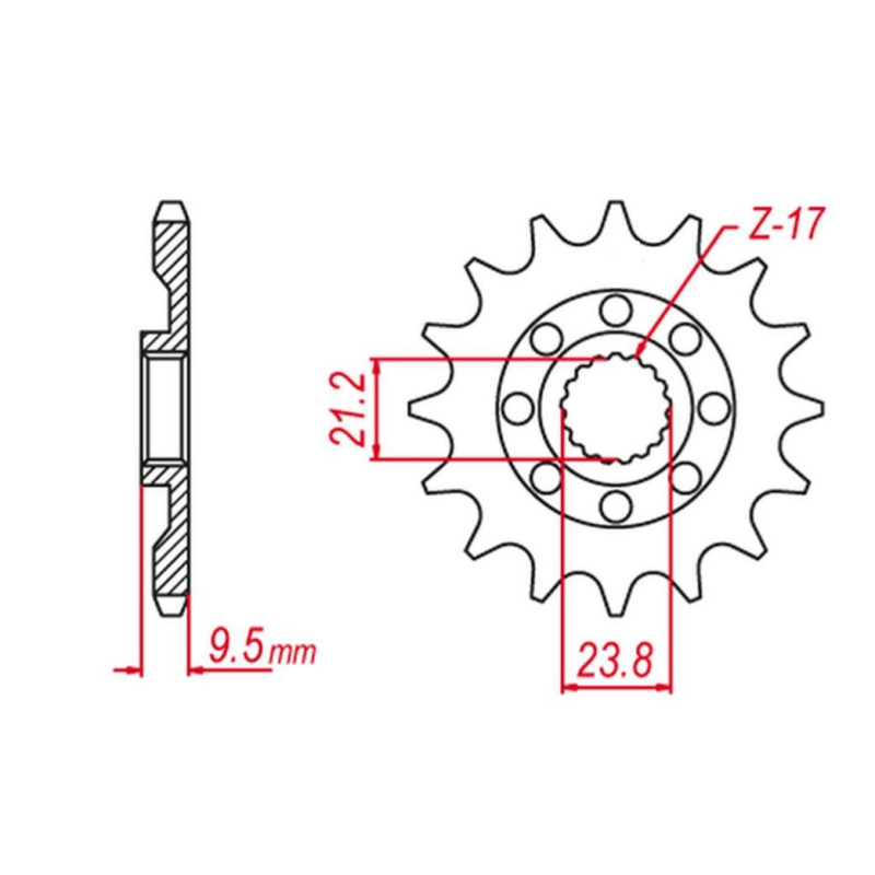 GROSSKOPF WYPRZEDAŻ ZĘBATKA PRZEDNIA 2133 14 SUZUKI RMZ 450 '05-'12, RMX 450 '10-'19 (JTF1441.14)