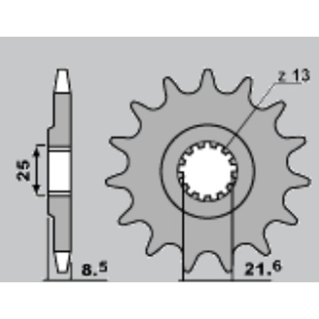 CHT WYPRZEDAŻ ZĘBATKA PRZEDNIA 2137 14 KAWASAKI Z1000 '07-'15, ZX10R (-1)