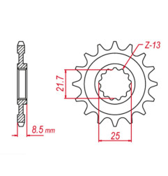 GROSSKOPF WYPRZEDAŻ ZĘBATKA PRZEDNIA 2137 16 KAWASAKI ZX -R '02-'03, Z 1000 '03-'06, ZX-10R '04-'20, ZX-10RR '17-'19