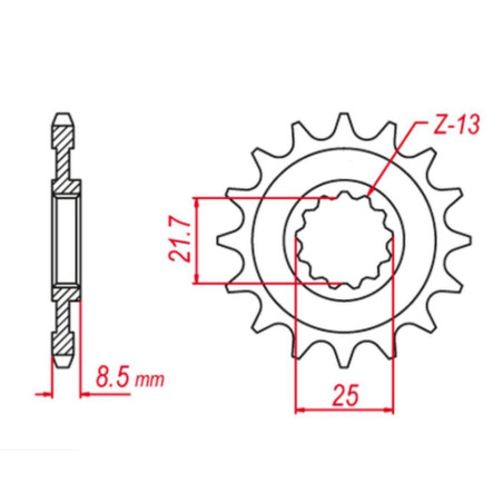GROSSKOPF WYPRZEDAŻ ZĘBATKA PRZEDNIA 2137 16 KAWASAKI ZX -R '02-'03, Z 1000 '03-'06, ZX-10R '04-'20, ZX-10RR '17-'19