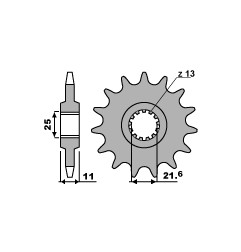 PBR WYPRZEDAZ ZĘBATKA PRZEDNIA 2142 15 18NC YAMAHA R6 (06-09) -1 (ŁAŃC. 525) (MADE IN ITALY)