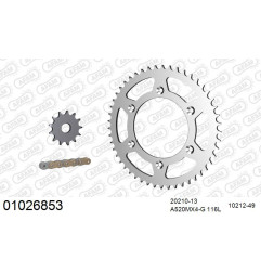 AFAM Zestaw napędowy (stal) HONDA CRF 250 2011-2017 (łańcuch A520MX6-GG 116L, zębatki 13, 49)