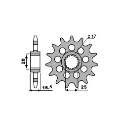 PBR ZĘBATKA PRZEDNIA 2147 16 18NC KTM 990 (ŁAŃC. 525) (MADE IN ITALY)