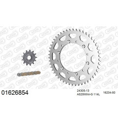 AFAM Zestaw napędowy (stal) KAWASAKI KX 250 F 2013-2023 (łańcuch A520MX6-GG 114L, zębatki 13, 50)