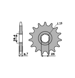 PBR WYPRZEDAZ ZĘBATKA PRZEDNIA 2168 14 18NC YAMAHA YFZ 450R '09-20, YFM 700R RAPTOR '06-20 (JTF1592.14) (ŁAŃC. 520)