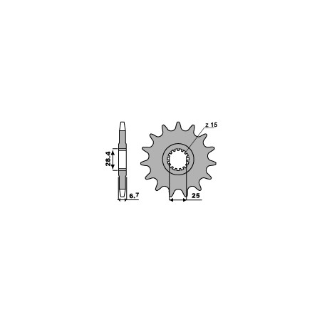 PBR WYPRZEDAZ ZĘBATKA PRZEDNIA 2168 14 18NC YAMAHA YFZ 450R '09-20, YFM 700R RAPTOR '06-20 (JTF1592.14) (ŁAŃC. 520)