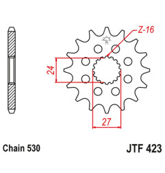 JT ZĘBATKA PRZEDNIA 2190 17 Z GUMĄ SUZUKI GSXR 1000 '09-'16, HAYABUSA '08-'23, B-KING '08-'12 (-1) (219017JTRB)
