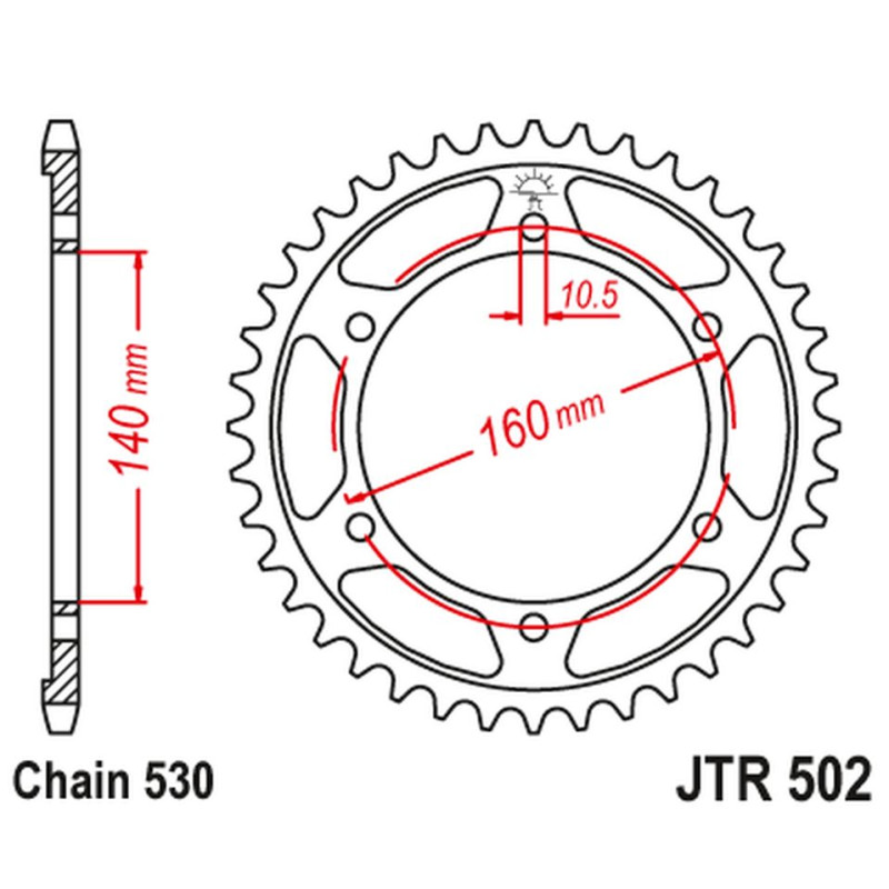 JT ZĘBATKA TYLNA 502 45 KAWASAKI ZZR 1100 '90-01' (50245JT) (ŁAŃC.530) JT ZĘBATKA TYLNA 502 45 KAWASAKI ZZR 1100 '90-01' (50245JT) (ŁAŃC.530)
