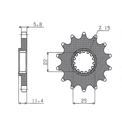 SUNSTAR ZĘBATKA PRZEDNIA 1252 15 KTM LC4 400/600/620/640/690 (JTF1902.15) (ŁAŃC. 520) (125215JT)