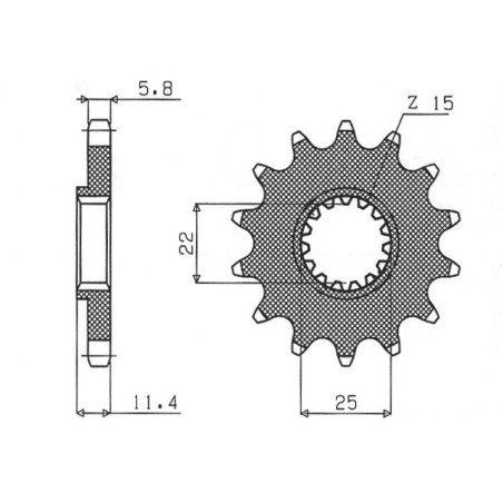 SUNSTAR ZĘBATKA PRZEDNIA 1252 15 KTM LC4 400/600/620/640/690 (JTF1902.15) (ŁAŃC. 520) (125215JT)