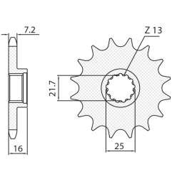 SUNSTAR ZĘBATKA PRZEDNIA 2093 15 KAWASAKI ZX6R '98-'02 (JTF1535.15) (ŁAŃC. 525) (209315JT)