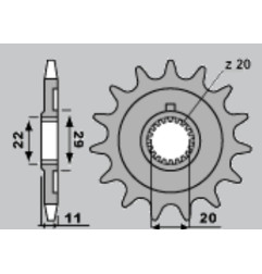 GROSSKOPF WYPRZEDAŻ ZĘBATKA PRZEDNIA 2275 14 SHERCO 125 SE-R '18-21, 250 SE F/SE F-R '14-20, 300 SE F '14-20 (ŁAŃC. 520)