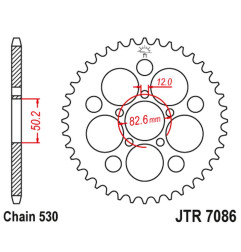 JT ZĘBATKA TYLNA HARLEY DAVIDSON XLH 883/1200 SPORTSTER (86-92) (ŁAŃC. 530)