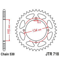 JT ZĘBATKA TYLNA 711 48 CAGIVA ELEFANT 650/750 '85-89', DUCATI 650/750 INDIANA CUSTOM '87-90' (71148JT) (ŁAŃC.530)