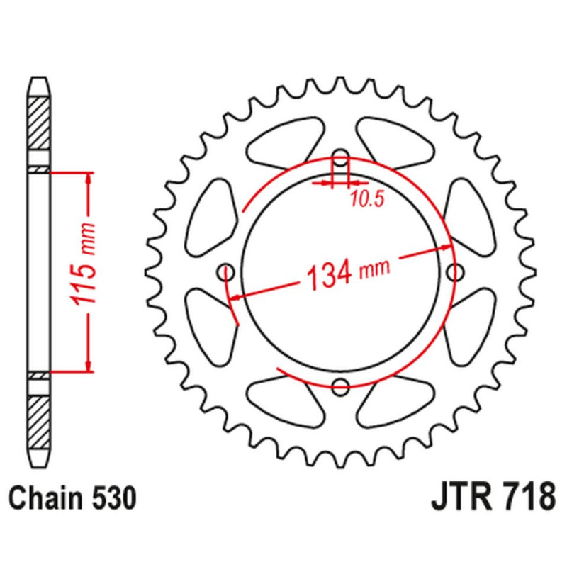 JT ZĘBATKA TYLNA 711 48 CAGIVA ELEFANT 650/750 '85-89', DUCATI 650/750 INDIANA CUSTOM '87-90' (71148JT) (ŁAŃC.530) JT ZĘBATKA TYLNA 711 48 CAGIVA ELEFANT 650/750 '85-89', DUCATI 650/750 INDIANA CUSTOM '87-90' (71148JT) (ŁAŃC.530)