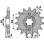 PBR ZĘBATKA PRZEDNIA 328 14 HONDA NSR 125R '93-'02, VT 125 C '99-'07, XL 125V VARADERO '01-'13 (JTF327.14) (ŁAŃC. 520)