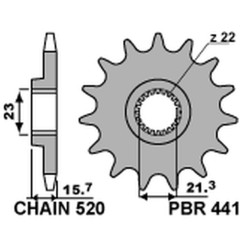 PBR WYPRZEDAZ ZĘBATKA PRZEDNIA 441 15 YAMAHA XT 600 '89-'98, XTZ 660 '91-'98 (JTF577.15) (ŁAŃC. 520) (44115JT)