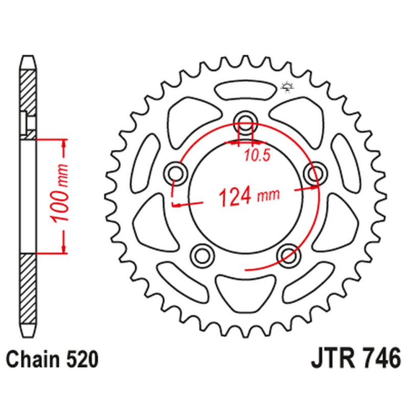 JT ZĘBATKA TYLNA 4444 46 DUCATI PANIGALE 899 14-15, SCRAMBLER 800 15-18 (-2) (444446JT), MONSTER 821 (ŁAŃC.520) JT ZĘBATKA TYLNA 4444 46 DUCATI PANIGALE 899 14-15, SCRAMBLER 800 15-18 (-2) (444446JT), MONSTER 821 (ŁAŃC.520)