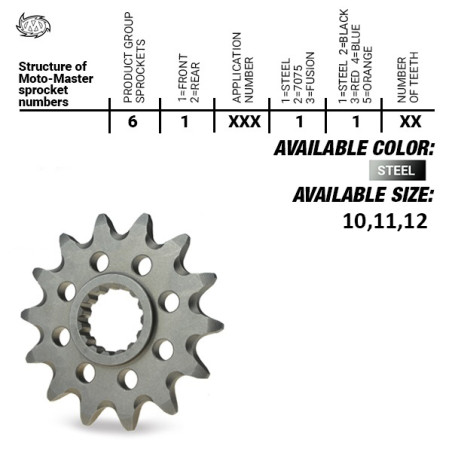 MOTO-MASTER ZĘBATKA PRZEDNIA 2240 11 KTM SX 50/SX 50 MINI '02- , SX-E5 E-BIKE '19-, GASGAS MC 50 MC-E E-BIKE 21