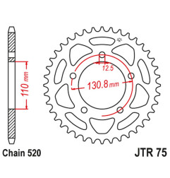 JT ZĘBATKA TYLNA 4586 43 BMW S 1000 RR '09-20' (458643JT) (ŁAŃC.520) KONWERSJA