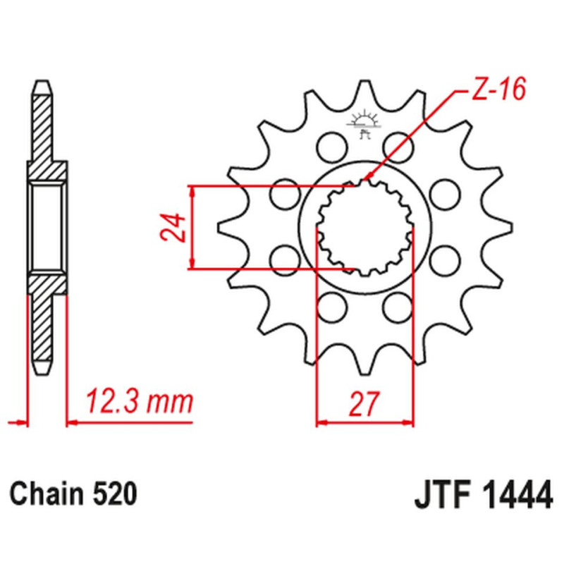 JT ZĘBATKA PRZEDNIA 2310 15 SUZUKI GSXR 1000 '17-20' (231015JT) (ŁAŃC. 520) KONWERSJA