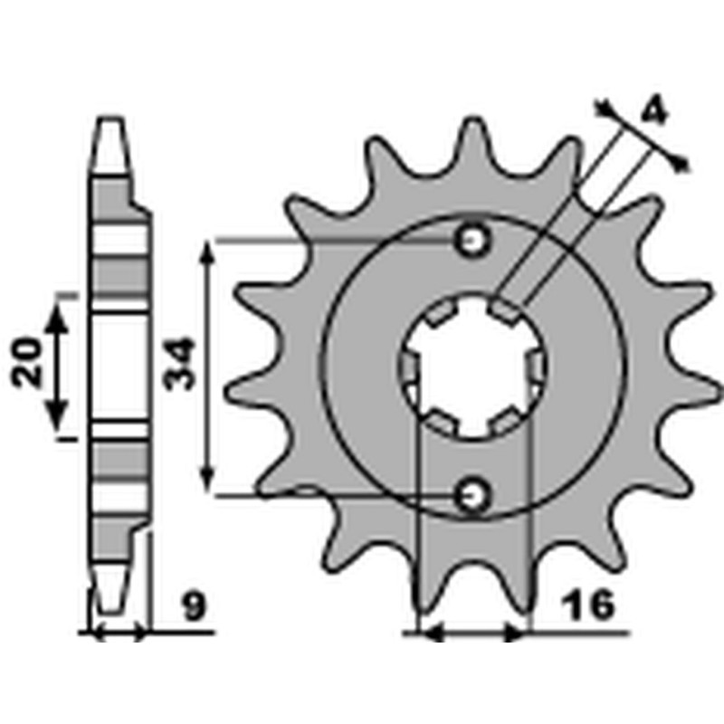 PBR WYPRZEDAZ ZĘBATKA PRZEDNIA 2062 14 18NC YAMAHA YFS 200 BLASTER '88-'06 (JTF1554.14) (ŁAŃC. 520) (STD.+1)