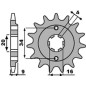 PBR WYPRZEDAZ ZĘBATKA PRZEDNIA 2062 14 18NC YAMAHA YFS 200 BLASTER '88-'06 (JTF1554.14) (ŁAŃC. 520) (STD.+1)
