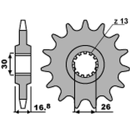 PBR ZĘBATKA PRZEDNIA 2068 15 18NC HONDA CBR 600F '99-'12, CBR 650F '14-'18, XL 1000V VARADERO '99-'13 (JTF1370.15)