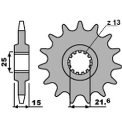 PBR PROMOCJA ZĘBATKA PRZEDNIA 2082 16 18NC KAWASAKI ZX6R '95-'97 (JTF1515.16) (ŁAŃC. 525) (STD.+1) (MADE IN ITALY)