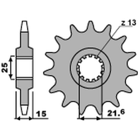 PBR PROMOCJA ZĘBATKA PRZEDNIA 2082 16 18NC KAWASAKI ZX6R '95-'97 (JTF1515.16) (ŁAŃC. 525) (STD.+1) (MADE IN ITALY)