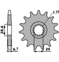 PBR WYPRZEDAZ ZĘBATKA PRZEDNIA 2168 15 18NC YAMAHA YFZ 450/YFM 700 RAPTOR '06-'20 (JTF1592.15) (ŁAŃC. 520) (STD.+1)